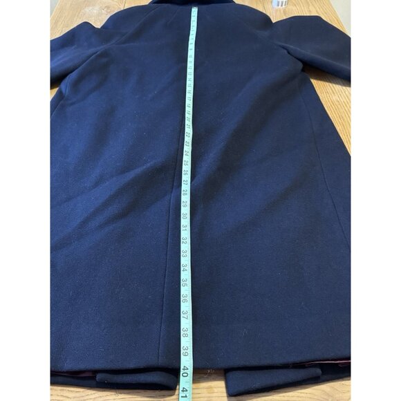 Shagmoor Blue Wool Long Jacket‎ 1900's Trench Coat Sz Measured VTG Designer - Picture 13 of 14